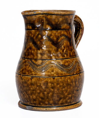 Fine Sand Mountain, Alabama Small-Sized Stoneware Pitcher w/ Elaborate Incised Decoration