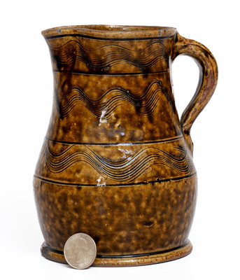 Fine Sand Mountain, Alabama Small-Sized Stoneware Pitcher w/ Elaborate Incised Decoration
