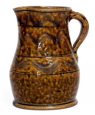 Fine Sand Mountain, Alabama Small-Sized Stoneware Pitcher w/ Elaborate Incised Decoration