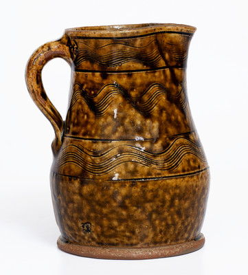 Fine Sand Mountain, Alabama Small-Sized Stoneware Pitcher w/ Elaborate Incised Decoration
