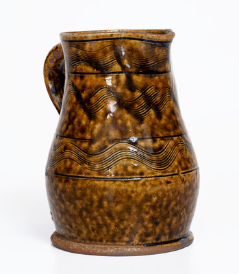 Fine Sand Mountain, Alabama Small-Sized Stoneware Pitcher w/ Elaborate Incised Decoration