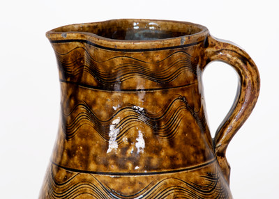 Fine Sand Mountain, Alabama Small-Sized Stoneware Pitcher w/ Elaborate Incised Decoration