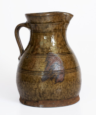 Fine attrib. Zachary T. Ussery, Randolph County, Alabama Stoneware Pitcher, c1875
