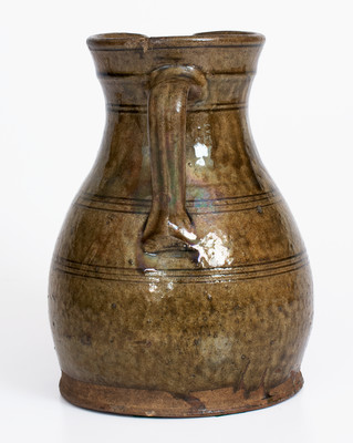 Fine attrib. Zachary T. Ussery, Randolph County, Alabama Stoneware Pitcher, c1875