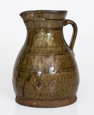 Fine attrib. Zachary T. Ussery, Randolph County, Alabama Stoneware Pitcher, c1875