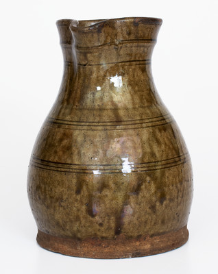 Fine attrib. Zachary T. Ussery, Randolph County, Alabama Stoneware Pitcher, c1875
