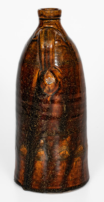 Fine Sand Mountain, Alabama Alkaline-Glazed Stoneware Jug w/ Incised Decoration, c1850-1880