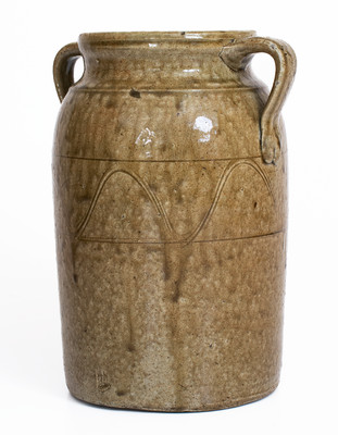 Alkaline-Glazed Stoneware Table Churn, Georgia or Alabama, c1850-80