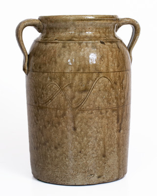 Alkaline-Glazed Stoneware Table Churn, Georgia or Alabama, c1850-80