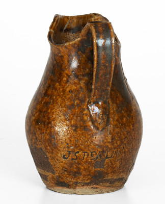 Extremely Rare JS PENLAND (Buncombe County, NC) Small-Sized Stoneware Pitcher