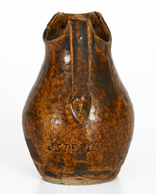 Extremely Rare JS PENLAND (Buncombe County, NC) Small-Sized Stoneware Pitcher