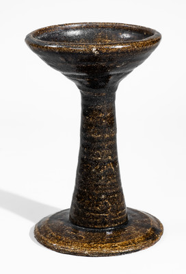 Rare Buncombe County, North Carolina Alkaline-Glazed Stoneware Oil Lamp