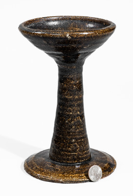 Rare Buncombe County, North Carolina Alkaline-Glazed Stoneware Oil Lamp