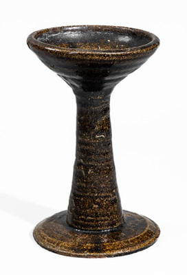 Rare Buncombe County, North Carolina Alkaline-Glazed Stoneware Oil Lamp