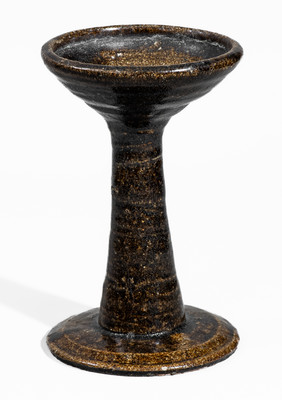 Rare Buncombe County, North Carolina Alkaline-Glazed Stoneware Oil Lamp