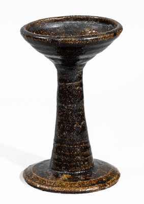 Rare Buncombe County, North Carolina Alkaline-Glazed Stoneware Oil Lamp