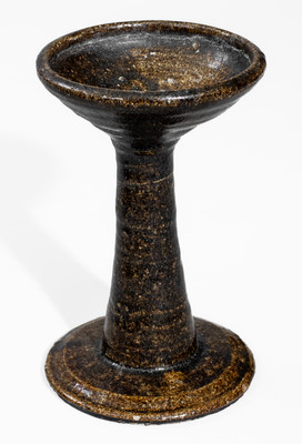 Rare Buncombe County, North Carolina Alkaline-Glazed Stoneware Oil Lamp