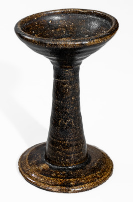 Rare Buncombe County, North Carolina Alkaline-Glazed Stoneware Oil Lamp