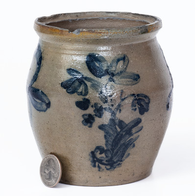 Rare and Fine Washington County, Virginia Small-Sized Stoneware Jar w/ Elaborate Decoration