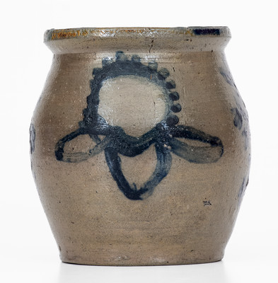 Rare and Fine Washington County, Virginia Small-Sized Stoneware Jar w/ Elaborate Decoration