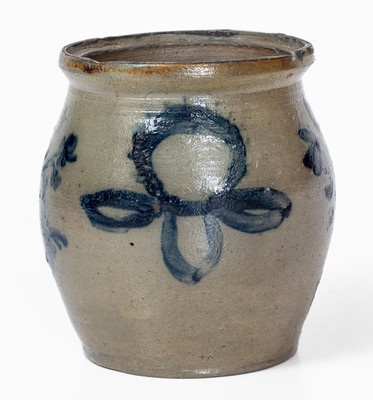 Rare and Fine Washington County, Virginia Small-Sized Stoneware Jar w/ Elaborate Decoration