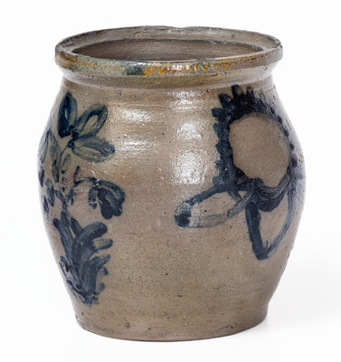 Rare and Fine Washington County, Virginia Small-Sized Stoneware Jar w/ Elaborate Decoration