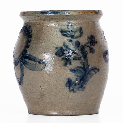 Rare and Fine Washington County, Virginia Small-Sized Stoneware Jar w/ Elaborate Decoration