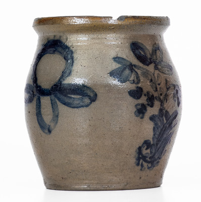Rare and Fine Washington County, Virginia Small-Sized Stoneware Jar w/ Elaborate Decoration