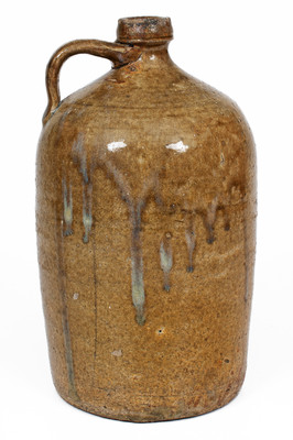 Rare attrib. Shimuel Timmerman, Lanier County, GA Stoneware Jug w/ Rutile Decoration