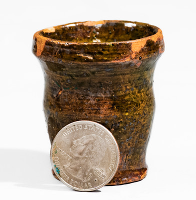 Scarce Miniature Copper-Glazed Redware Jar, probably Greene County, TN, possibly Click Pottery