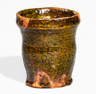 Scarce Miniature Copper-Glazed Redware Jar, probably Greene County, TN, possibly Click Pottery