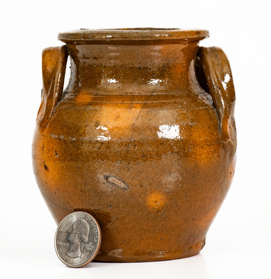 Scarce Miniature Redware Jar, probably Greene County, Tennessee, c1840-80