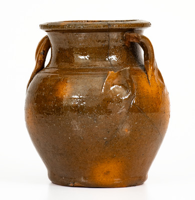 Scarce Miniature Redware Jar, probably Greene County, Tennessee, c1840-80