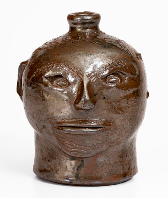 Rare Small-Sized White Co, GA Stoneware Face Jug attrib. William Hewell at "Daddy Bill" Dorsey Pottery