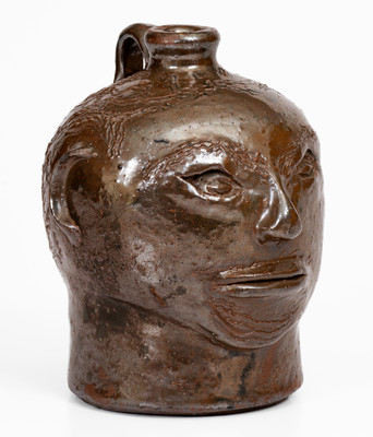 Rare Small-Sized White Co, GA Stoneware Face Jug attrib. William Hewell at "Daddy Bill" Dorsey Pottery