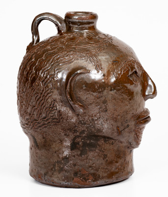 Rare Small-Sized White Co, GA Stoneware Face Jug attrib. William Hewell at "Daddy Bill" Dorsey Pottery