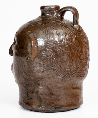 Rare Small-Sized White Co, GA Stoneware Face Jug attrib. William Hewell at "Daddy Bill" Dorsey Pottery