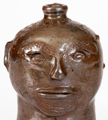 Rare Small-Sized White Co, GA Stoneware Face Jug attrib. William Hewell at "Daddy Bill" Dorsey Pottery