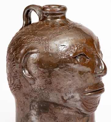 Rare Small-Sized White Co, GA Stoneware Face Jug attrib. William Hewell at "Daddy Bill" Dorsey Pottery