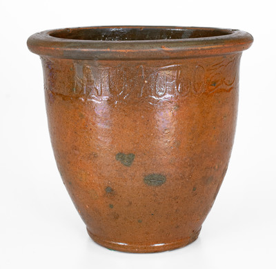 Rare C.A. HAUN & CO NO 1 (Christopher Alexander Haun, Greene Co, TN) Redware Jar