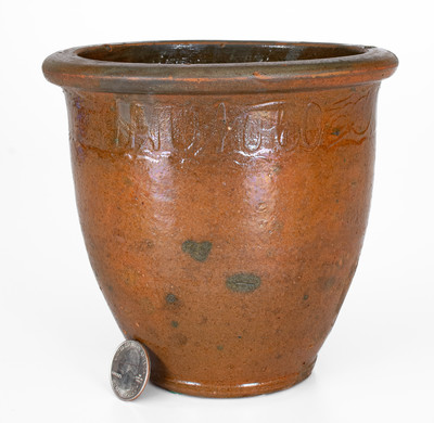 Rare C.A. HAUN & CO NO 1 (Christopher Alexander Haun, Greene Co, TN) Redware Jar