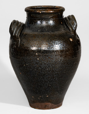 Rare Greene County, TN Copper-Glazed Redware Jar, probably Christopher Alexander Haun