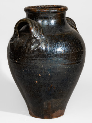 Rare Greene County, TN Copper-Glazed Redware Jar, probably Christopher Alexander Haun