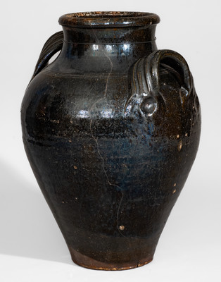 Rare Greene County, TN Copper-Glazed Redware Jar, probably Christopher Alexander Haun