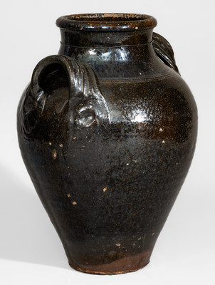 Rare Greene County, TN Copper-Glazed Redware Jar, probably Christopher Alexander Haun