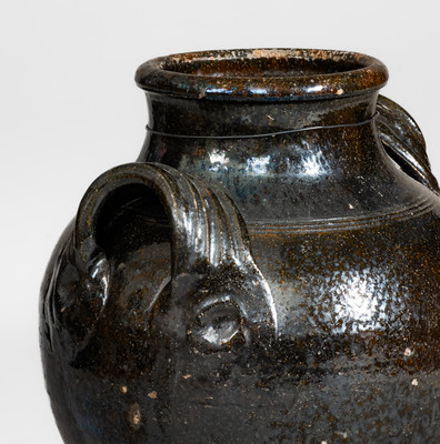 Rare Greene County, TN Copper-Glazed Redware Jar, probably Christopher Alexander Haun