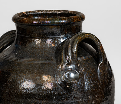 Rare Greene County, TN Copper-Glazed Redware Jar, probably Christopher Alexander Haun