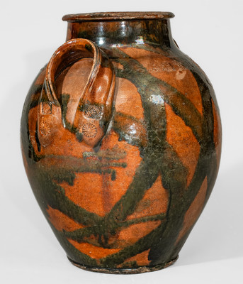 156. Pottery,Earthenware,Jar,Haun- w/ Crosshatch Motif (340)