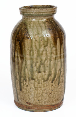 Rare Alkaline-Glazed Stoneware Jar w/ Iron-Oxide Decoration, Leopard / Ussery, Bacon Level, Alabama