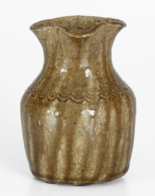 Alkaline-Glazed Stoneware Cream Pitcher, Alabama or North Carolina, c1850-80